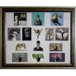 Martin Whatson Framed Stickers #1 Gold frame with 14 original Martin Whatson Stickers