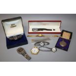 A collection of vintage ladies and gents watches including a 1970s rotary 21 jewel wristwatch,