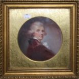 Maud M. Whitmore (exh.1896-99) portrait of a gentleman, oval mounted oil on canvas, signed. 15cm