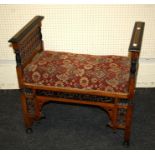 A late 19th/ early 20th century Liberty style Indo-Moorish window seat with intricate turned