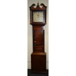 Paine, Hook Norton, an early 19th century oak, mahogany crossbanded longcase clock, the 30 hour bell