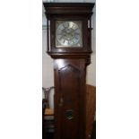 Samuel Cheetham, an early 19th century 12 inch brass longcase clock dial and movement, striking on a