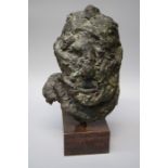 Steve Goddard (1959-Present) A bust study of a gentleman, verdigris patinated bronze.Mounted on a