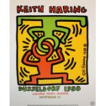 Keith Haring, Dusseldorf 1988, Galerie Hans MayerMedium Offset lithograph poster, 80 x 58cm Hand