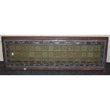 A Victorian stained, leaded and painted glass panel of rectangular form. Decorated with