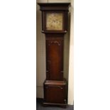 A William IV Eight day, brass faced mahogany crossbanded oak longcase clock.  The dial marked J