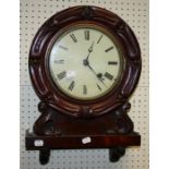 A 19th century probably American mahogany cased 30 hour wall clock. With painted zinc dial and