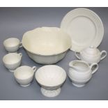 An 18th century style cream-ware part diner service comprising mixed manufacturers and dates,