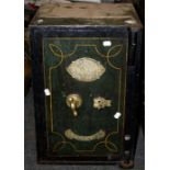 G Griffiths, Smethwick, a small early 20th century floor standing fireproof safe, with key. 58 x