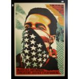Shepard Fairey   American Rage Offset print on thick cream Speckletone paper Original photo by Ted