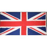 A mid 20th century cotton Union Flag. 125 x 260 cms.