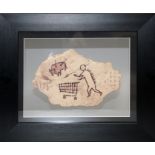 Banksy Peckham Rock framed Peckham Rock - Wood, 2018 wooden postcard 11.9 x 18cm