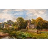 George Turner (British, 1843-1910), The Church, Barrow on Trent, signed l.r., titled verso, oil on