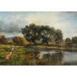 George Turner (British, 1843-1910), A Pool near Foremark, signed l.r., titled verso, oil on