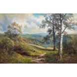 George Turner (British, 1843-1910), Knowle Hills, Derbyshire, signed l.l., titled verso, oil on