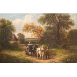 George Turner (British, 1843-1910), A Farmstead of Findern, signed l.r., titled verso, oil on