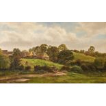 George Turner (British, 1843-1910), Farmstead near Ingleby, signed l.r., titled verso, oil on