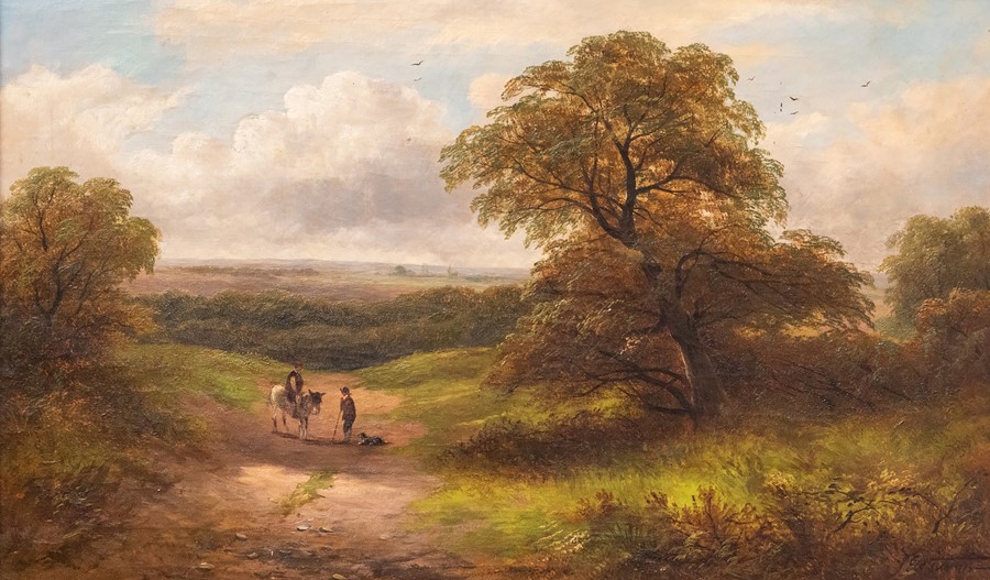 George Turner (British, 1843-1910), A View near Stanton by Bridge, signed l.r., titled verso, oil on