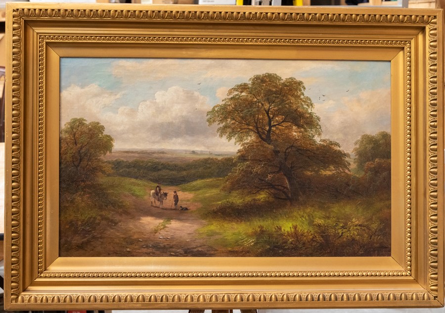 George Turner (British, 1843-1910), A View near Stanton by Bridge, signed l.r., titled verso, oil on - Image 2 of 3