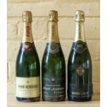 ***ITEM LOCATED AT BISHTON HALL***Three bottles of Champagne including Piper-Heidseck, Bricout and