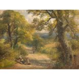George Turner (British, 1843-1910), On the Way to Kirk Ireton, signed l.l., titled verso, oil on
