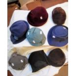 A collection of vintage hats to include 1930-1940's, felt hats, straw hats and a collection of early