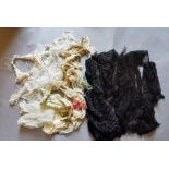 A quantity of lace and tulle collars and modesty fronts, in spotted tulle and a 1920's snood, two