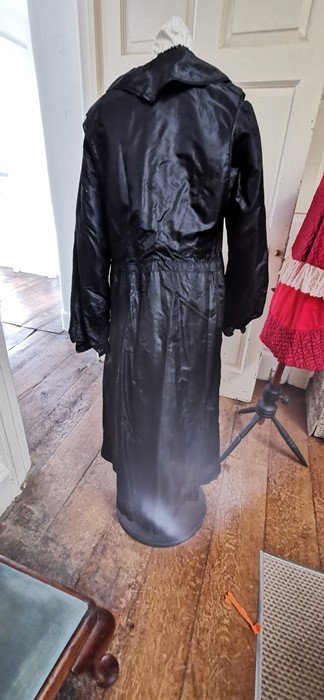 An Edwardian Dress, size 12/14, in taffeta with a decorated modesty front in black and beige, the - Image 8 of 10