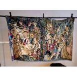 A printed cotton tapestry, reproduction of Les Vendanges (a copy of an original tapestry in a museum