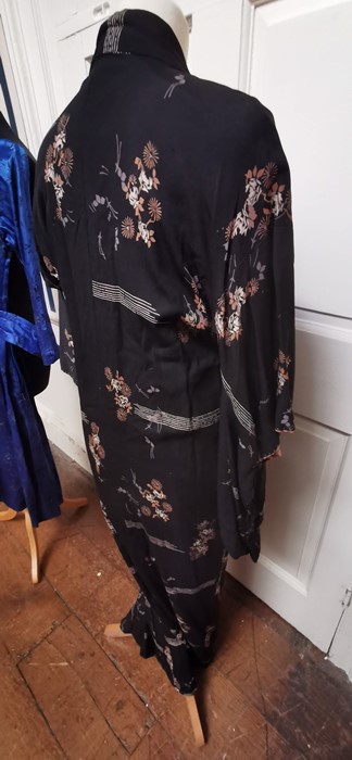 A Susan Small cobolt blue satin brocade dress, size 10/12, with a pleated neckline in a modesty - Image 5 of 13