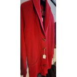 From the wardrobe of Opera singer Jessye Norman. Ralph Lauren Jeans Co. 2X crimson long cardigan