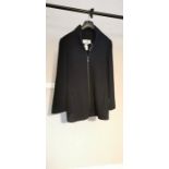 Max Mara ladies black black long line jacket 100% wool made in Italy. Size U.K. 10 Zip fronted with