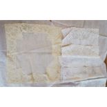 A delicate designed point de gaze handkerchief with the central part being of fine silk tulle,