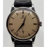 An Omega stainless steel gentleman's wrist watch, manual movement, cal.268, having signed circular