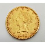 A USA 1888 Eagle ten dollars gold coin, Philadelphia mint.