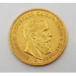 German States- Kingdom of Prussia: An 1888 Friedrich III 20 mark gold coin.