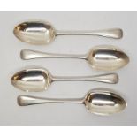 A set of four silver old English pattern table spoons, by Page, Keen & Page, London 1921, length