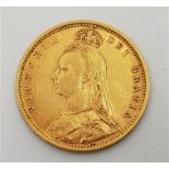 A scarce 1891 Victoria "Jubilee bust" gold half sovereign, London mint, rev. low shield date, obv.