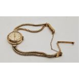A 9ct. gold Bentima Star ladies' bracelet watch, c.1977, manual movement, having signed circular