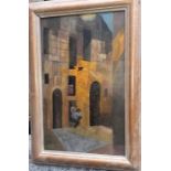 Ronald Ossory Dunlop RA (28 June 1894 – 18 May 1973)  oil on board study of figures under street