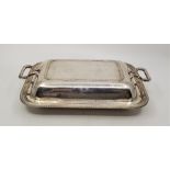 A silver rectangular entree dish and twin handled cover, by Roberts & Belk Ltd, assayed Sheffield