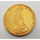 An 1893 Victoria "Jubilee bust" gold sovereign, Melbourne mint.