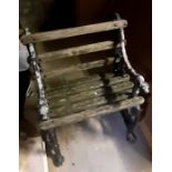 A 20th cent metal garden chair in the Victorian syle , slight A.F