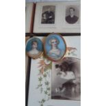 A collection of 19th cent photo albums and portrait miniatures