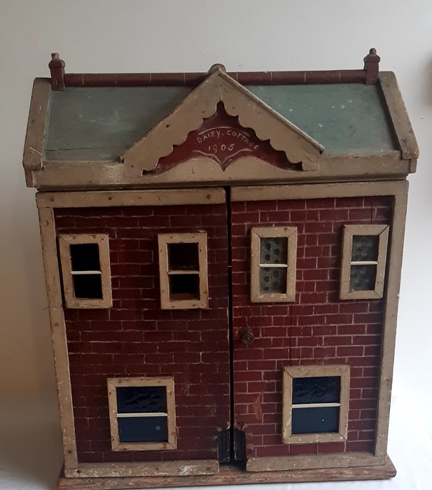 "Daisy Cottage " 1905 an untouched  original dolls house Folk art interest  27inches high , 56inches