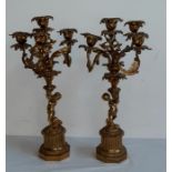 A Pair of 19th cent ormoulu candelabra height 54cm