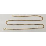 An Italian 18ct, gold rope chain, with lobster claw clasp, length 70.5cm. (21.0g)