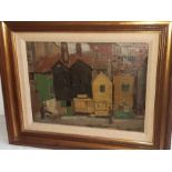 Reginald Mills RA oil on board "Hastings" 28 by 20cm excluding frame label verso