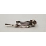 A Victorian Royal Navy silver bosun's whistle, by Samuel Roberts & Charles Belk, Sheffield 1867,