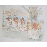 A collection of watercolours, to include: Randolph Caldecott (1846-1886), two illustrations for "The